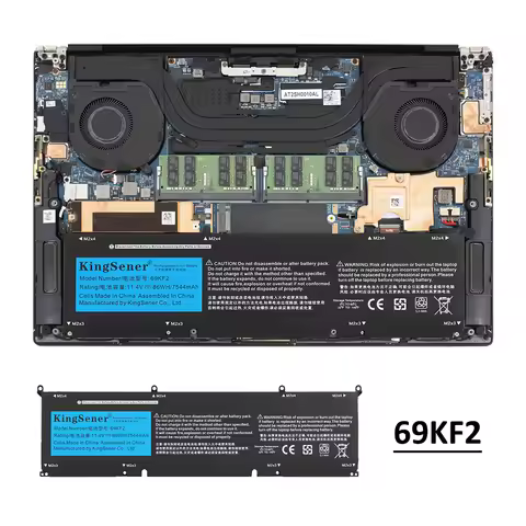 69KF2 86WH Battery for DELL XPS 15 9500 9510 9520 9530 Precision 5550 5560 G15 5511 5520 5515 5521 G