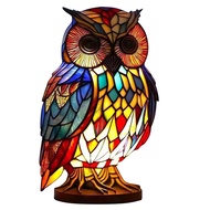 Soft Warm LED Resin Owl Night Light Bedroom Bedside Decoration Resin Animal Art Home Desktop Ornamen