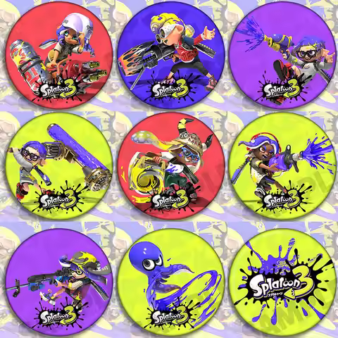 Game Splatoon 3 Brooches Lapel Pin Cosplay Badge For Men And Women Backpack Clothes Accessories Birt