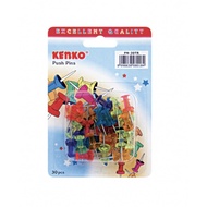 PUSH PIN Kenko PN-30 COLORFUL NAIL PIN CONTAINS 30 NAIL BOARD SOFTBOARD OFFICE ATK RETAIL DOZEN