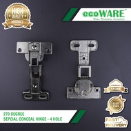 ecoWARE 270 Degree Special Conceal Hinge - 4 Hole Furniture Door Hinge Cabinet Door Hinge Cabinet Do