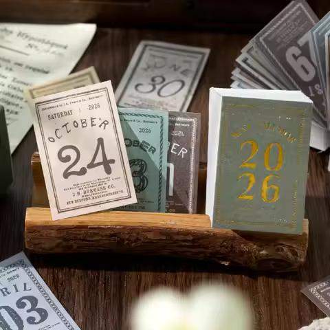 Journal GO Vintage Mini Calendar 2026 Cute 365days Calendar School Office Supplies Stationery Planne