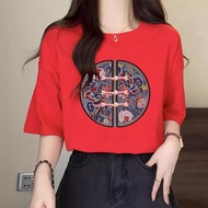 Cotton Short Sleeve Unisex Tshirt  Woman Tees Baggy Cartoon Baju Perempuan MurahS-5XL