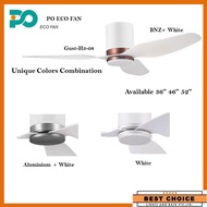 Yes Wifi PO ECO GUST H3 DC Motor Ceiling Fan Hugger PO_03 + Blade Type 01,06,08 ]+ 26W Osram LED Dim