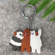 HUBERT We Bare Bears Animal Series Silica Gel Keyring Ornaments Car Interior Accessories Bag Trinket Car Pendant Key Rings