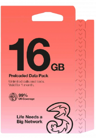 3 (UK) - 3UK【16GB】英國及歐洲70+國家地區 5G/4G/3G上網卡數據卡Sim卡[H20]