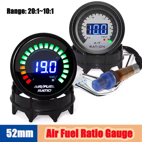 Smoked Car 2"52MM Meter Air-fuel Ratio Gauge Digital Displayer OEM:0258006028 with Narrowband O2 Oxy