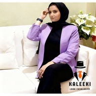 Women's Collarless Blazer - Trendy Candy Blazer - Formal and Semi-Formal Office Blazer