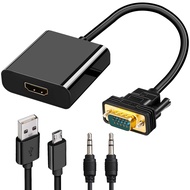 VGA to HDMI Adapter Converter 15 Pin D-sub to HDMI Converter 1080P Full HD VGA Source Output to HDMI