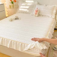 Pure Cotton Bed Canopy ชุดผ้าคลุมสปริงเกอร์ยางพารา 3 ชิ้น ป้องกันการลื่นไหล สำหรับหอพักเดี่ยว ผ้าฝ้า