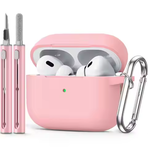 AirPods Pro Case Cover with Cleaner Kit,Soft Silicone Protective Case for Apple AirPod Pro 2nd/1st