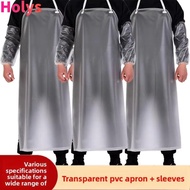 HOLYS Kitchen Apron, Thickened Oil Resistant Cafeteria Apron,  Lightweight Waterproof Translucent Wo