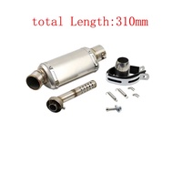 51mm Universal Motorcycle Exhaust Stainless Steel Muffler Escape 310 370 440 mm Pipe 100cc-1000cc AT