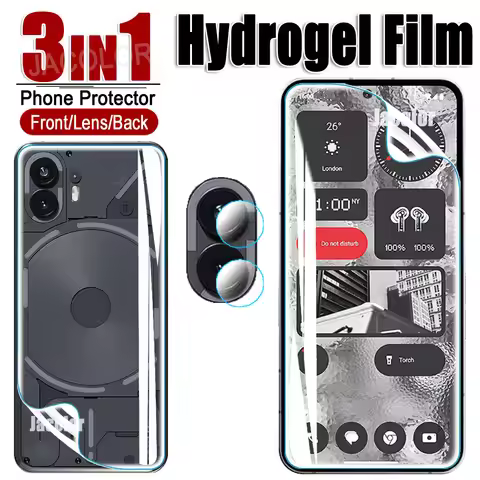 3 IN 1 Hydrogel Film For Nothing Phone (2) Two A065 (1) A063 Screen Protector+Back Cover Gel Film+Ca