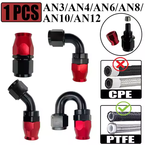 3AN 4AN 6AN 8AN 10AN 12AN PTFE Oil Fuel Line Hose Swivel End Fitting Adapter Cooling Pipe Connector 