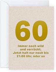 Central 23 Birthday Card 60 for Men Women - 60 Always Wild and Crazy - Card for 60th Birthday Man - 