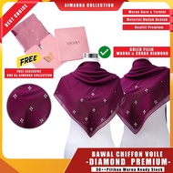 [JELITA] Bawal Diamond Anggun by Aimarra bidang 45 Chiffon + Cotton Mudah Bentuk Square Voile Hijab