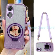 Casing OPPO A58 A78 4G 5G A58X A38 4G A18 A17 A17K Case Electroplating Transparent Glitter Magnetic 