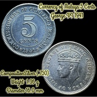 5 Cent Malaya George V1 1941 Nice Condition #S362