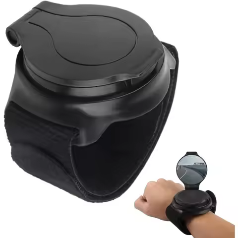 Cycling Rearview Mirror Wristband | Wrist Strap Rear View Mirror - Wide Angle View, 360 Adjustable S