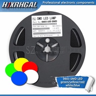 1Reel 4000pcs 0603 SMD LED diodes light yellow red green blue White new and hjxrhgal