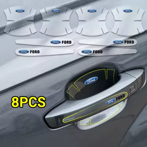 8pcs Transparent Car Door Handle Protector Film Sticker Anti Scratch Decal For Ford Ecosport Transit
