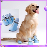 4PCS Breathable Large Dog Shoes Waterproof Big Dog Pet Shoes English Printing Outdoor Dog Shoe For M