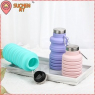 SUCHENMY Collapsible Water Bottle, Leakproof BPA Free Foldable Water Bottle, Portable 17oz Eco-Frien
