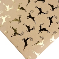 Sold per Sheet Kraft Gift Wrapper for Christmas &amp; Any Occasion ("Gold Reindeers") Hot Stampin