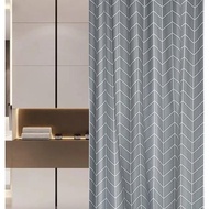 Window curtain / Bathroom curtain Gray pattern PEVA mesh 1m2 x 1m8