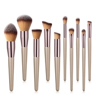 (HALAL) 10 Pcs Champagne Colour Makeup Brush