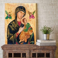 Our Lady of Perpetual Help Icon Picture Printed On Canvas Virgin Mary Painting Madonna and Child Byz