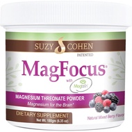 Suzy Cohen MagFocus Magnesium L-Threonate Powder with Magtein (Mixed Berry) Plus Magnesium Glycinate