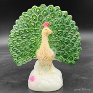 Crafts Supply Decoration Resin Home Open Screen Crafts Live Desktop Green Peacock Ornaments N8VH