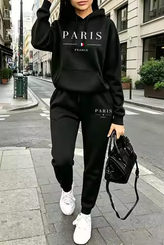 Hot Sales Womens Outfits Casual Pocket Hooded Sweatshirt Outdoors Sports Jogging Clothing Urban Stre