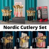 [READY STOCK] Nordic Cutlery Viral Sudu Kayangan Sudu Hotel Cutleries Dinnerware Set Sudu NORDIC Spo