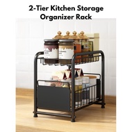 [ Local Ready Stocks ] 2-Tier Kitchen Storage Rack Pull Out Drawer Under Sink Cabinet