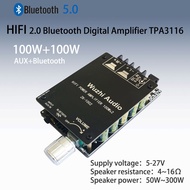 1PCS ZK-1002 100W+100W HIFI TPA3116 Bluetooth 5.0 High Power Digital Stereo Audio Amplifier Board