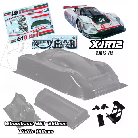 1/10 PC RC Le Mans XJR12 Shell Body 190mm Width Transparent Shell Body For RC On-road Touring 3RAICN