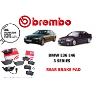100% BREMBO BMW E36 E46 3 SERIES REAR BRAKE PAD P06025