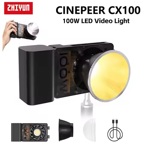 ZHIYUN CINEPEER CX100 100W LED Video Light with Built-in 4500mAh Battery,Bi-Color COB Continuous Out