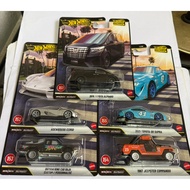 Hotwheels Boulevard Toyota Alphard,Koenigsegg CC850,Datsun King Cab Baja,Jeepster Commando,Toyota GR