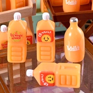 3Pcs 1:12 Dollhouse Miniature Bottles Mini Orange Juice Bottle Juices Beverage Model Kitchen Doll Ho