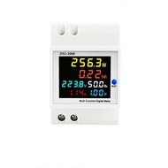 6IN1 Din Rail AC Volt Monitor 110V 220V 380V Current Power Kwh Electric Energy Meter Smart AMP 100A 