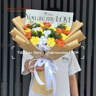 Kraft paper Borage graduation wool bouquet, graduation flowers, October 20th gift, March 8th gift - 
