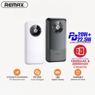 [CCC] REMAX 20W+22.5W Power Bank 10000mAh/20000mAh Built in Dual Fast Charging Cable LED TypeC IP US