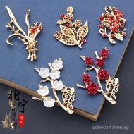 Large red flowers, ancient-style floral branches and leaves with color retention Materials for handm