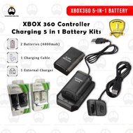 XBOX360 5-in-1 battery KIT XBOX360 Dual Battery Charging kit XBOX 360 Handle Battery [RECHARGABLE BATTERY][READY STOCK]