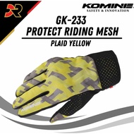 Komine GK-233 Protect Riding Mesh Gloves Plaid Yellow Komine Motor Protector Gloves