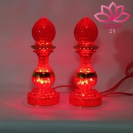 Crystal Vase Led Light | Height 20cm | Original Prayer Altar Lamp